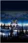 Preview: Stoff Panel 3er Wolf Wölfe blau